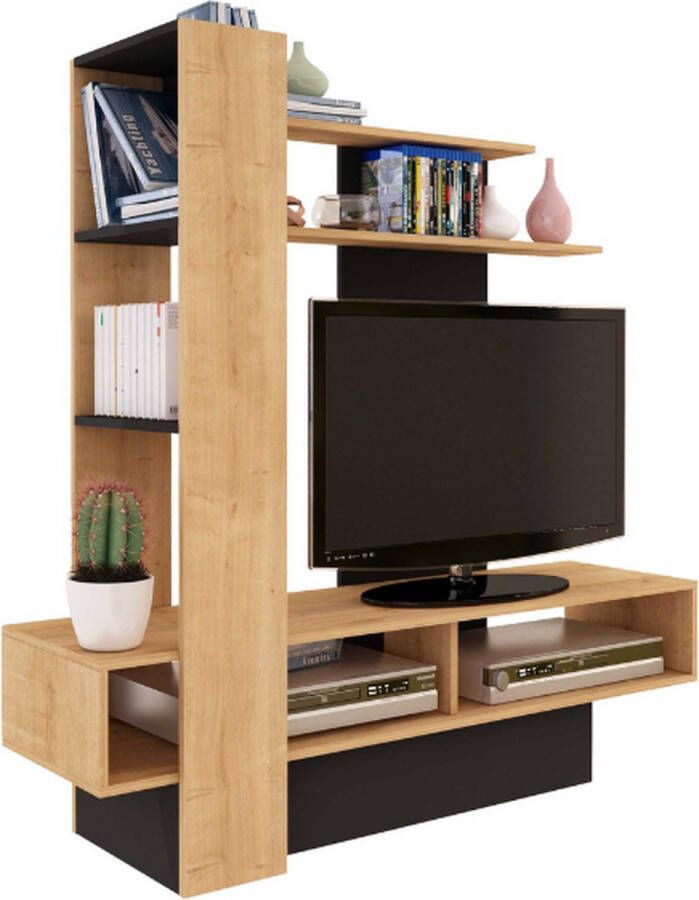 Trasman Tv-meubel Zerko 140cm lichte eik zwart - Foto 3