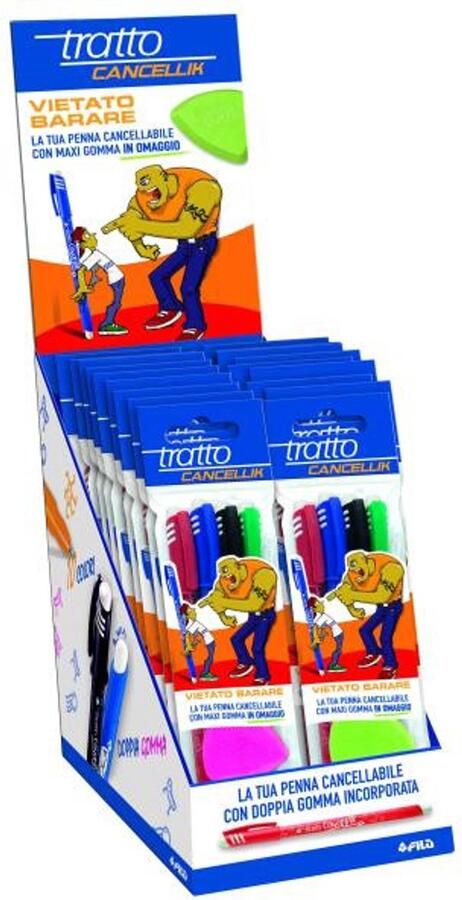 Tratto 817200 balpen Zwart Blauw Groen Rood 80 stuk(s)