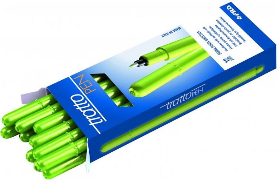 Tratto Pen fijnschrijver Fijn Lichtgroen 12 stuk(s)