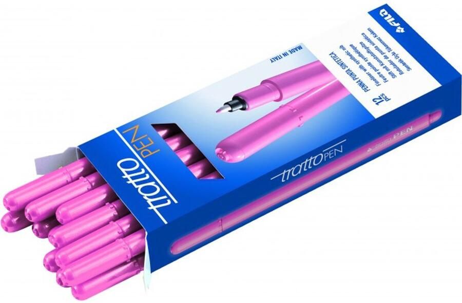 Tratto Pen fijnschrijver Fijn Roze 12 stuk(s)
