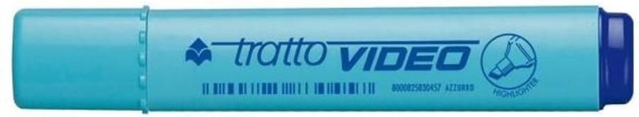 Tratto Video markeerstift 12 stuk(s) Beitelvormige punt Blauw