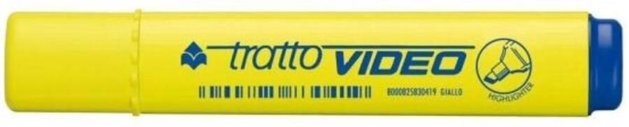 Tratto Video markeerstift 12 stuk(s) Beitelvormige punt Geel
