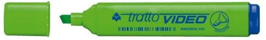 Tratto Video markeerstift 12 stuk(s) Beitelvormige punt Groen