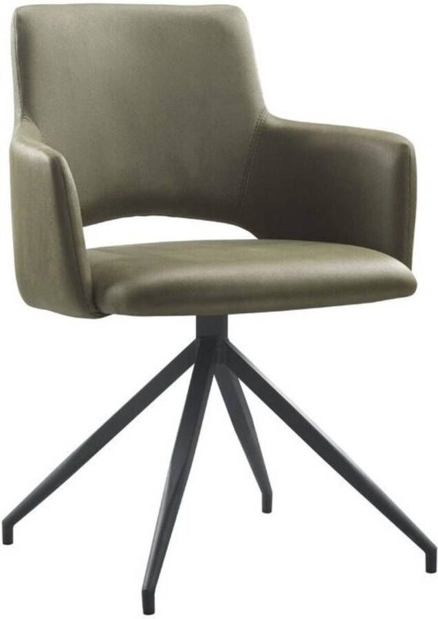 Trend Living Alix Eetkamerstoel Groen Stof Stoel Normale eetkamerstoel Draaibaar Met Armleuning