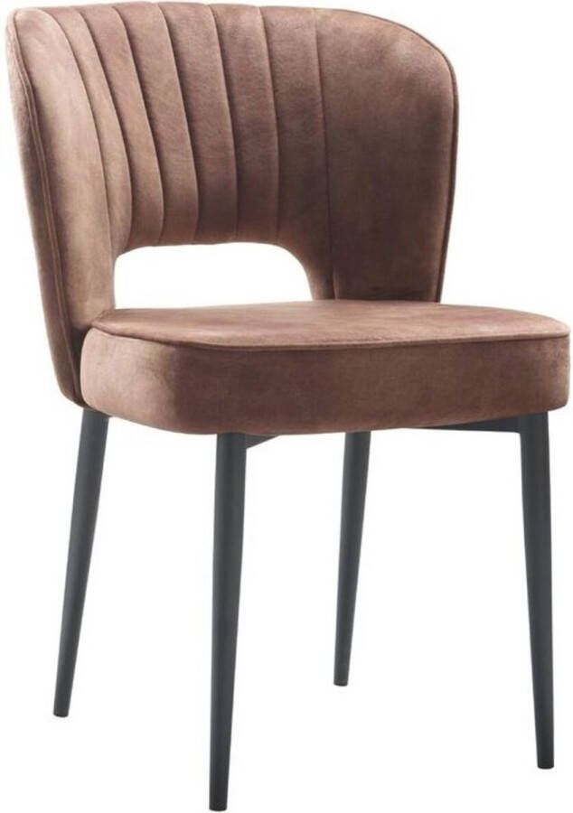 Trend Living Bo Eetkamerstoel Bruin Velours Stoel Normale eetkamerstoel