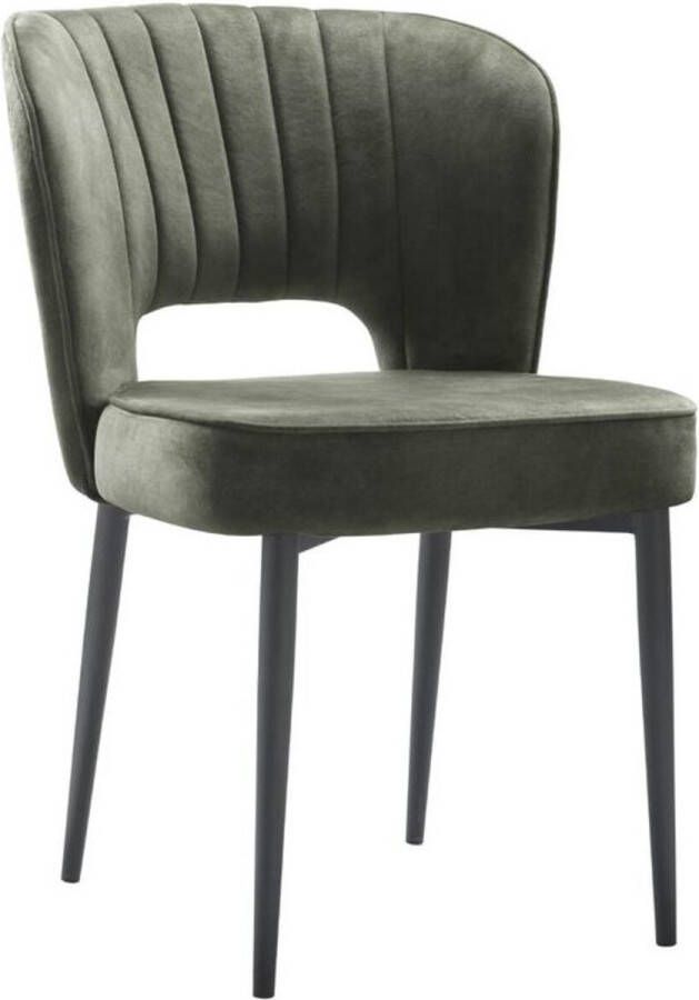 Trend Living Bo Eetkamerstoel Groen Velours