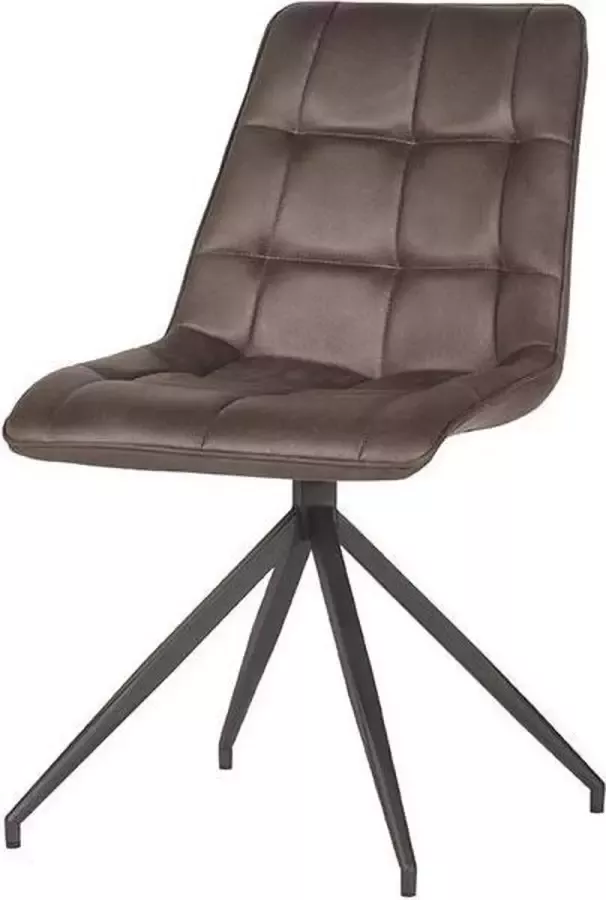 Trend Living LABEL51 Eetkamerstoel Dave Antraciet Microvezel Zwart Metaal