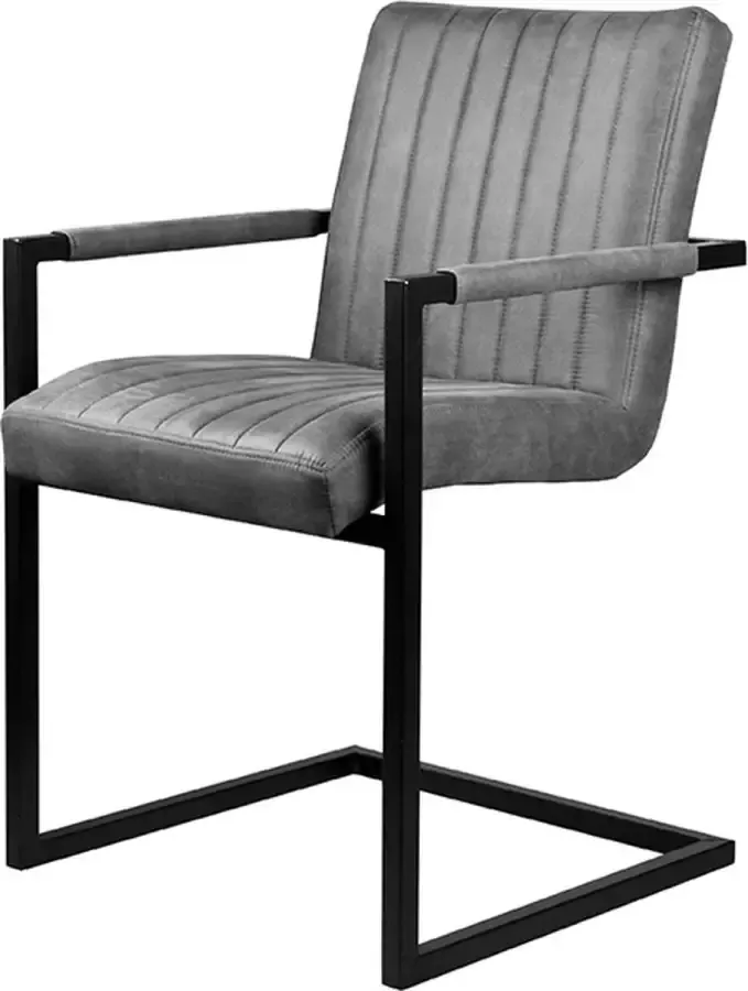 Trend Living LABEL51 Eetkamerstoel Elba Antraciet zwart metaal