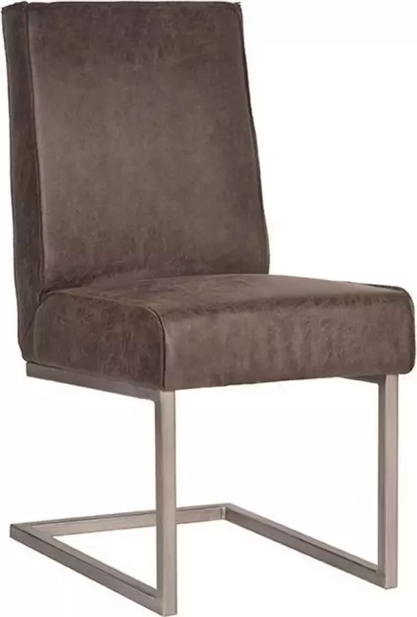 Trend Living LABEL51 Eetkamerstoel Quin Antraciet Microvezel Vintage Metaal
