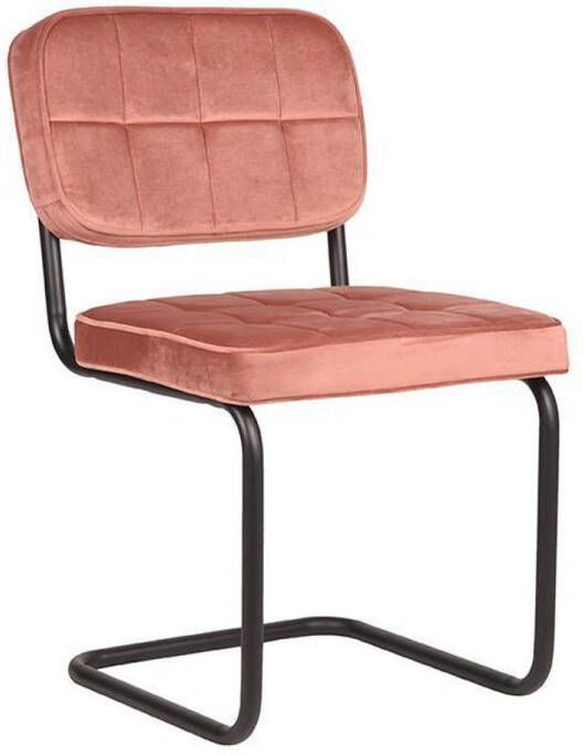Trend Living LABEL51 Eetkamerstoel Vince Oud Roze Fluweel Zwart Metaal