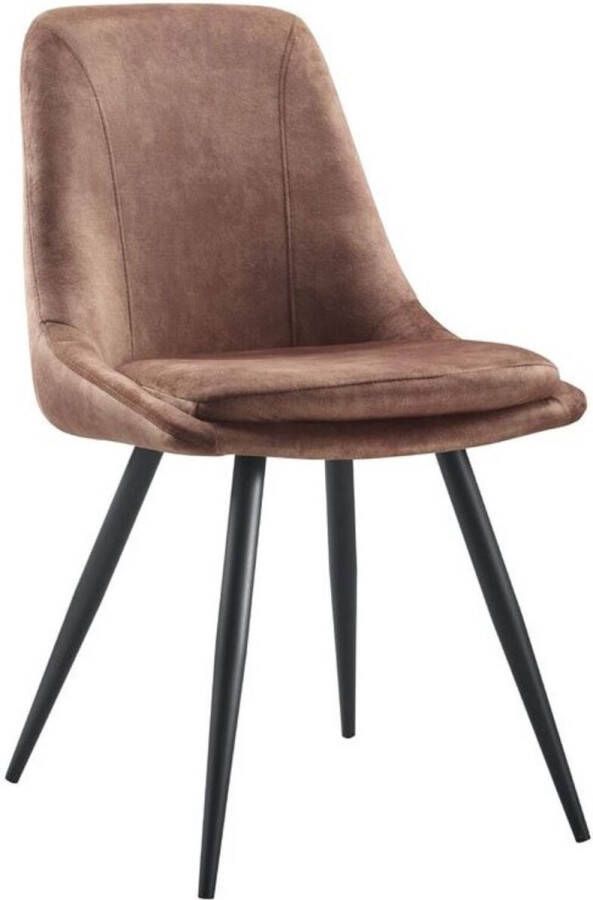 Trend Living Vive Eetkamerstoel Bruin Velours Stoel Normale eetkamerstoel