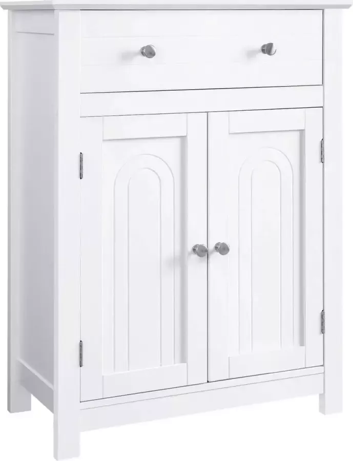 Trend24 Badkamerkast Opbergkast Kast Dressoir Opbergkast binnen MDF 60 x 30 x 80 cm Wit
