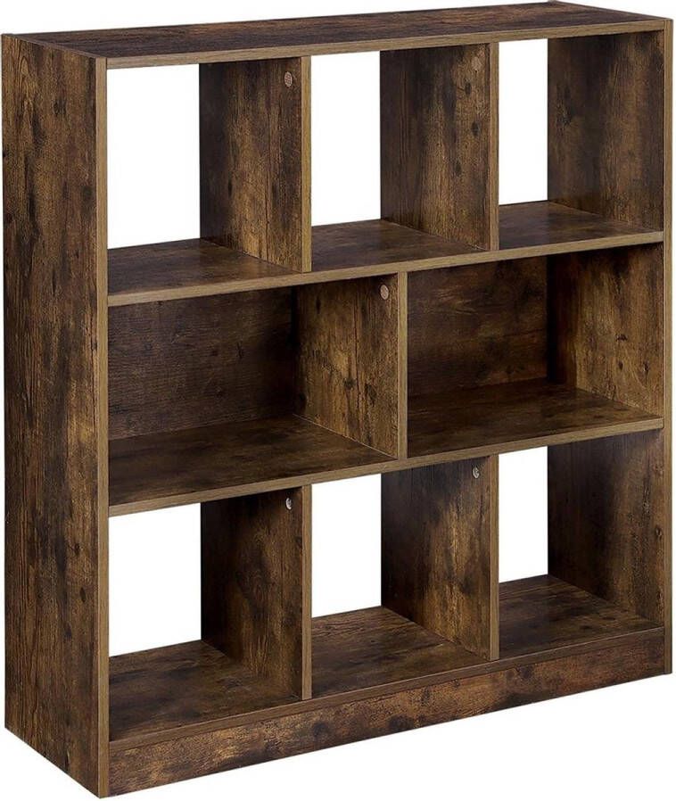 Trend24 Boekenkast Vakkenkast Kast Opbergkast Boekenrek Spaanplaat 97.5 x 30 x 100 cm Donker bruin