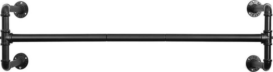 Trend24 Kledingrek Garderoberek Kapstok Kledingrek op wieltjes Kledingrekken Staal 110 x 30 x 29 3 cm Zwart