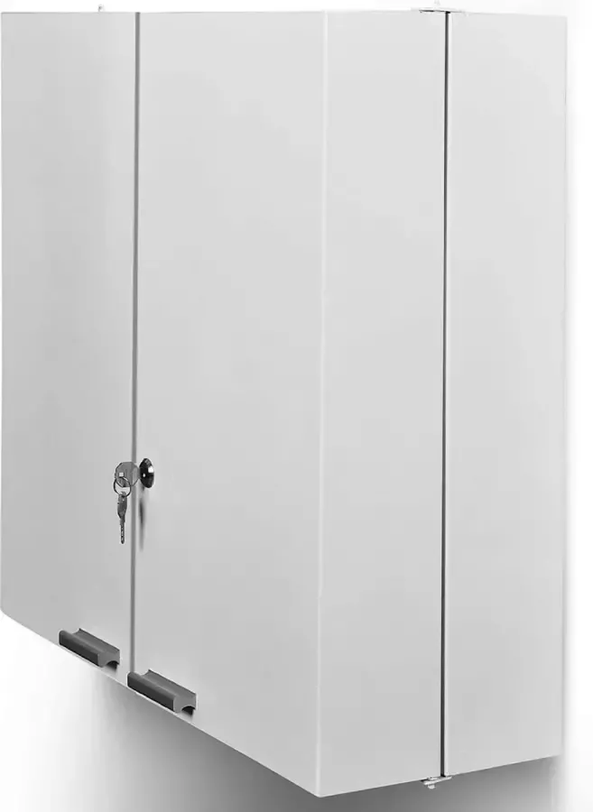 Jago Trend24 Medicijnkast Medicijndoos EHBO Medicijnkastje Medicijnbox Staal Slot 53 x 53 x 20 cm Zilver