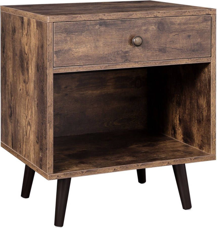 Trend24 Nachtkastje industrieel Nachtkastje bruin Bijzettafel Sidetable 50 x 40 x 58 cm Bruin