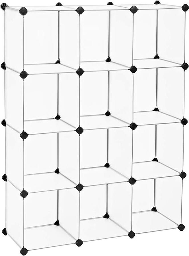 Trend24 Kledingkast Kledingkasten Kleerkast Opbergkast Klerenkasten Opbergkasten Kledingkast organizer Opbergkast binnen 6.5 kg Kunststof Wit 93 x 31 x 123 cm