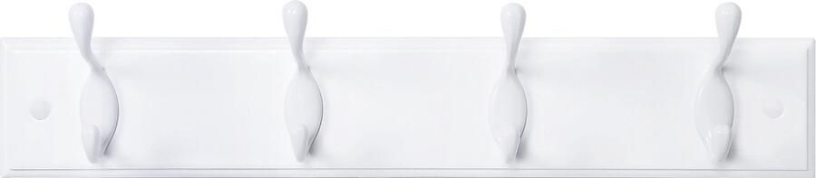 Trend24 Wandkapstok Kapstok Muurkapstok Handdoekrek 4 haaks 40 x 9 x 7 cm Wit