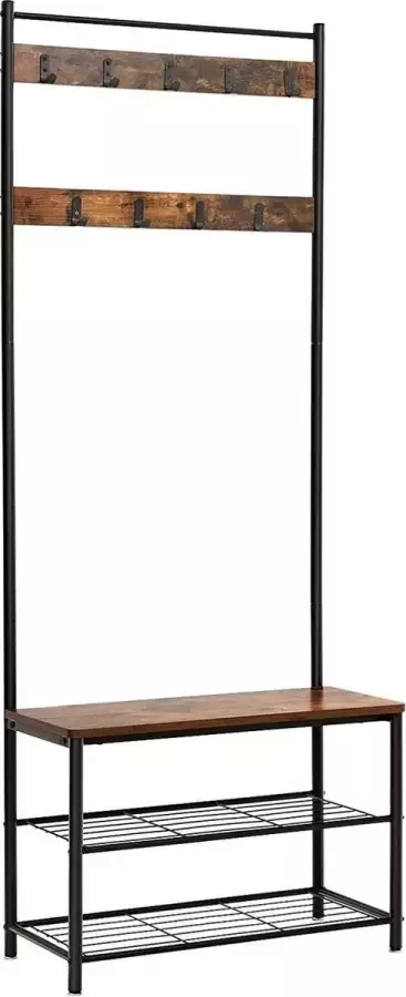 Trend24 Vintage Kapstok Vintage Hout Rustiek Bruin