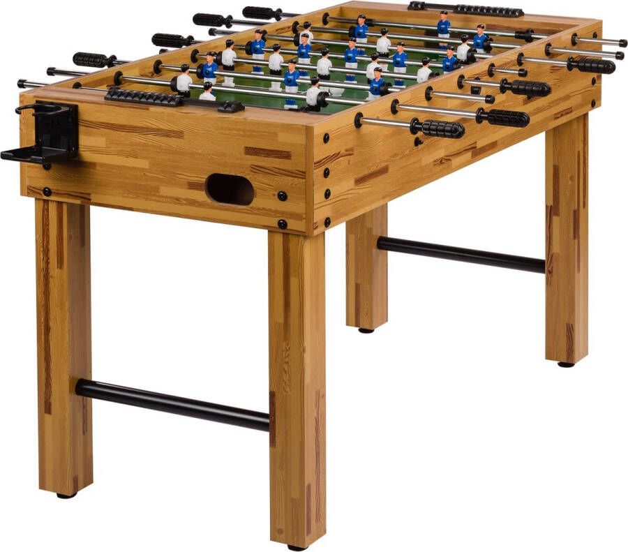 Trend24 Voetbaltafel Tafelvoetbal Kickertafel Tafelvoetbalspel Tafelvoetbaltafel Tafelvoetbal balletjes Complete set Inclusief ballen 21 kg MDF Bruin L 121 x B 101 x H 79 cm