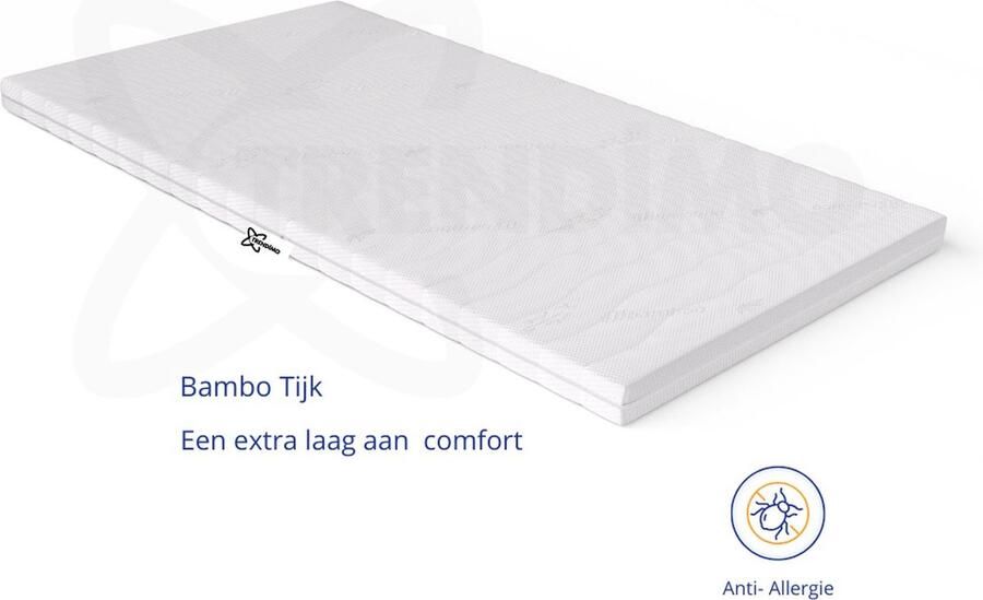 Trendimo Topper 90x200 Topper Hotel XL Koudschuim HR45 7cm dik Bamboo Tijk STEVIG 100 nachten proefslapen