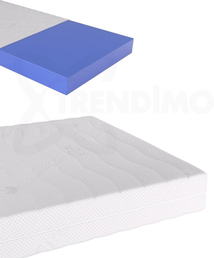 Trendimo 140x 200 Topmatras Orthopedisch Luxe Topper Koudschuim 140x200 Hybride 12cm dik Bamboo Tijk Extra Ventilerend Gemiddeld