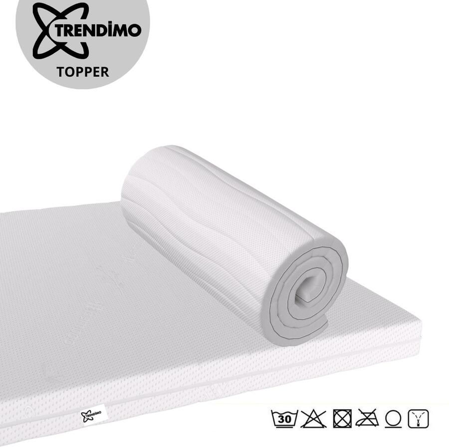 Trendimo 140x200 Topper HR Koudschuim 9cm Topmatras Bamboo Afritsbaar Wasbaar Tijk Anti-allergisch Topdek