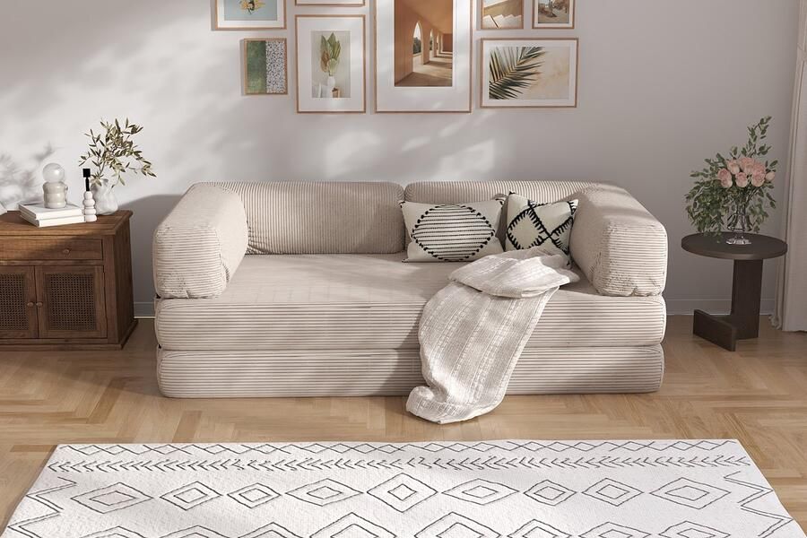 Trendimo Bank Sofa Bed Slaapbank CREAM Logeerbed Zetelbed