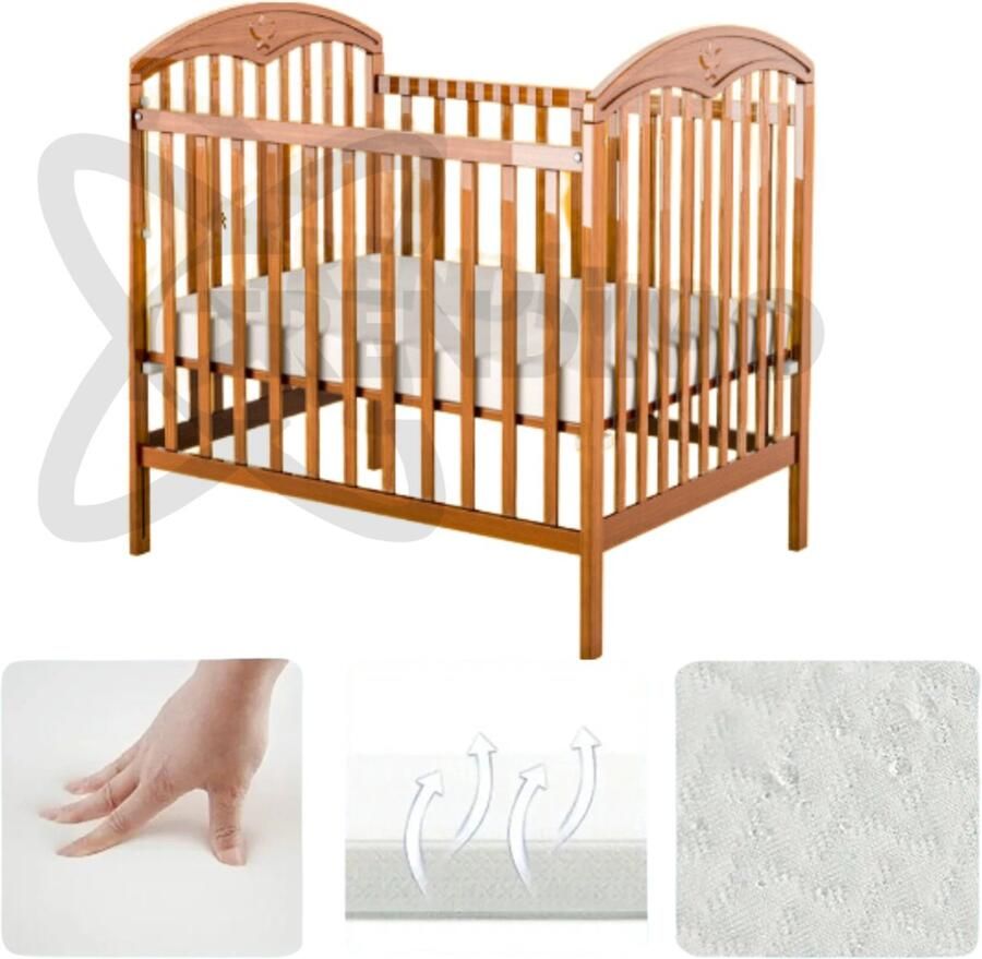 Trendimo HR 50 Koudschuim Ledikant 60x120x14 cm Anti-allergische Wasbare Hoes