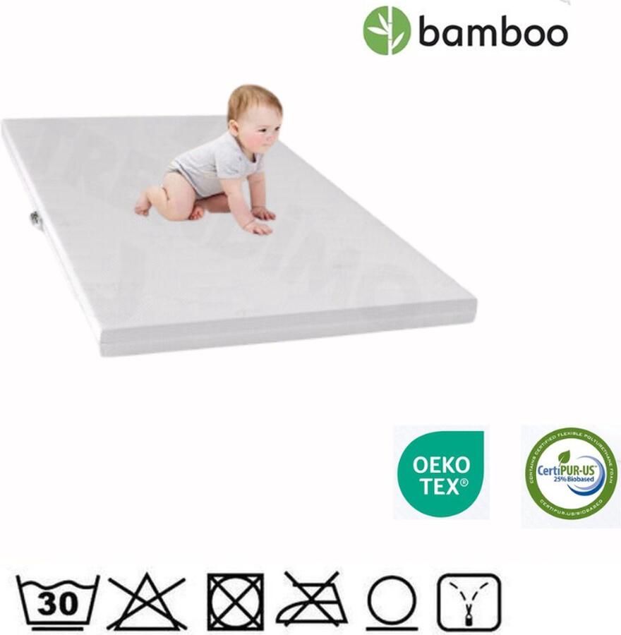 Trendimo Kinder matras 70x140 cm ledikant 10cm dik Koudschuim- Ventilerend anti-allergisch afritsbaar en wasbare hoes