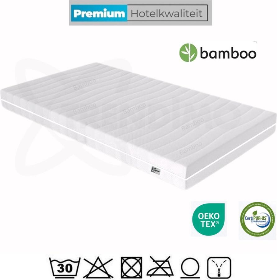 Trendimo Koudschuim Bamboo Matras 160x200 20 cm dik Orthopedisch Koudschuim HR45 Premium Kwaliteit - Foto 2