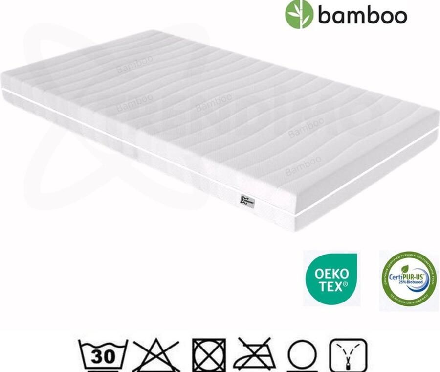 Trendimo Koudschuim Bamboo Matras 160x200 20 cm dik Orthopedisch Koudschuim HR45 Premium Kwaliteit