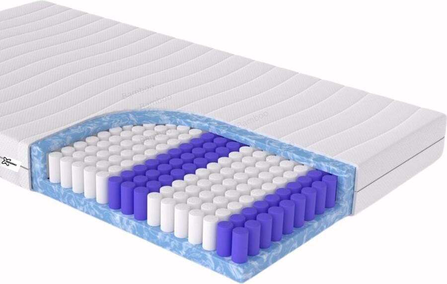 Trendimo Matras Pocketvering Matras 160x200 21 cm dik Koudschuim Premium Kwaliteit Bamboo Afritsbaar Wasbaar Tijk Anti-allergisch