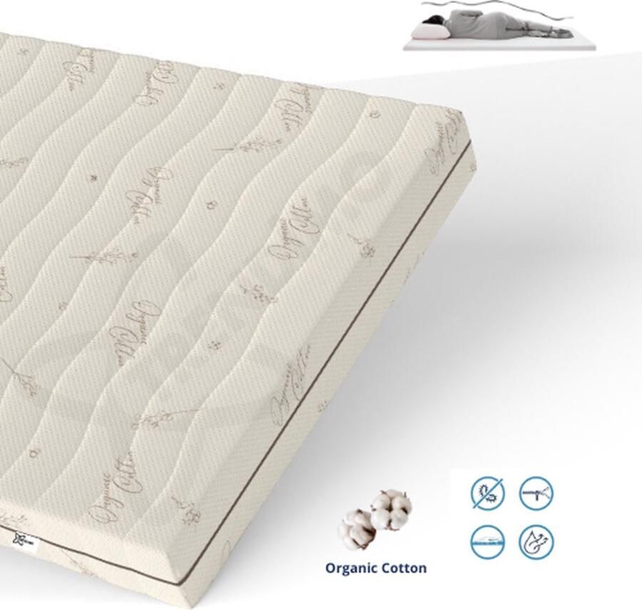 Trendimo CaravanTopmatras 120x200 Topper PREMIUM BAMBOO Tijk Afritsbaar Wasbaar HR Koudschuim 8 cm Orthopedisch Anti-allergisch Hybrid Topdekmatras Topper Hotel XL Anti Bacterieel Okoetex gecertificeerd - Foto 2