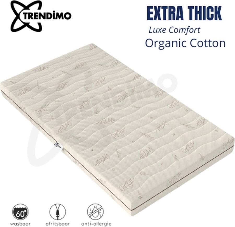 Trendimo Topper Organic Cotton Topmatras 160x200 Topper Matras Hybrid Koudschuim Organic Topdekmatras 9cm Orthopedisch 4 Seizoens Topper Hotel XL Anti Bacterieel Organic Cotton