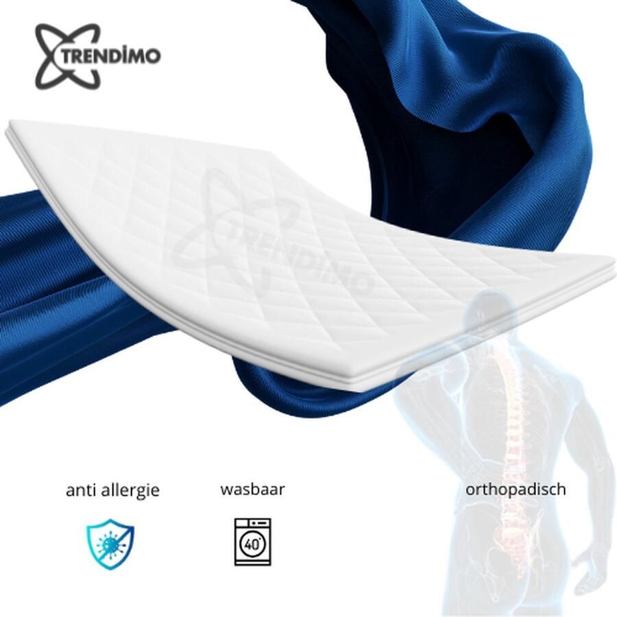 Trendimo Topdek Matras Topper Deluxe- Bamboe Hybrid Topper 12cm dik 140x190 Topdekmatras Orthopedisch