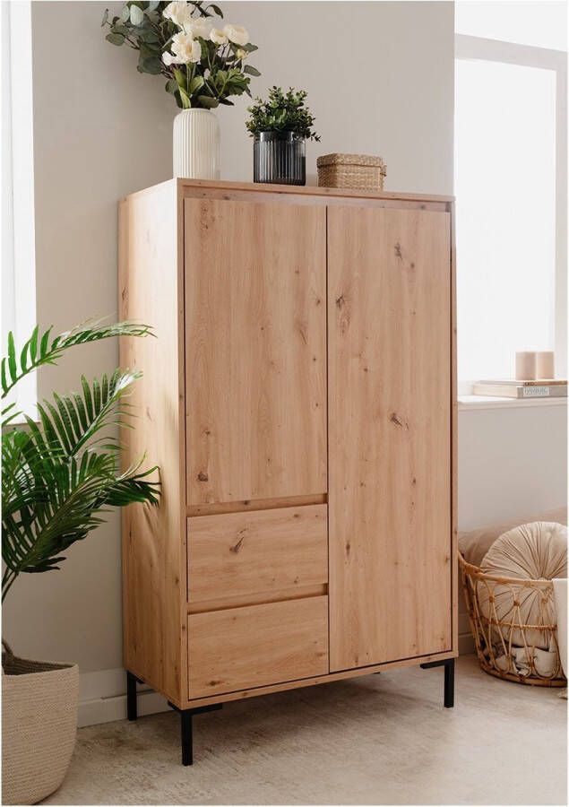 Trendmeubel Buffetkast Korina-artisanale eik 139 cm Hoog