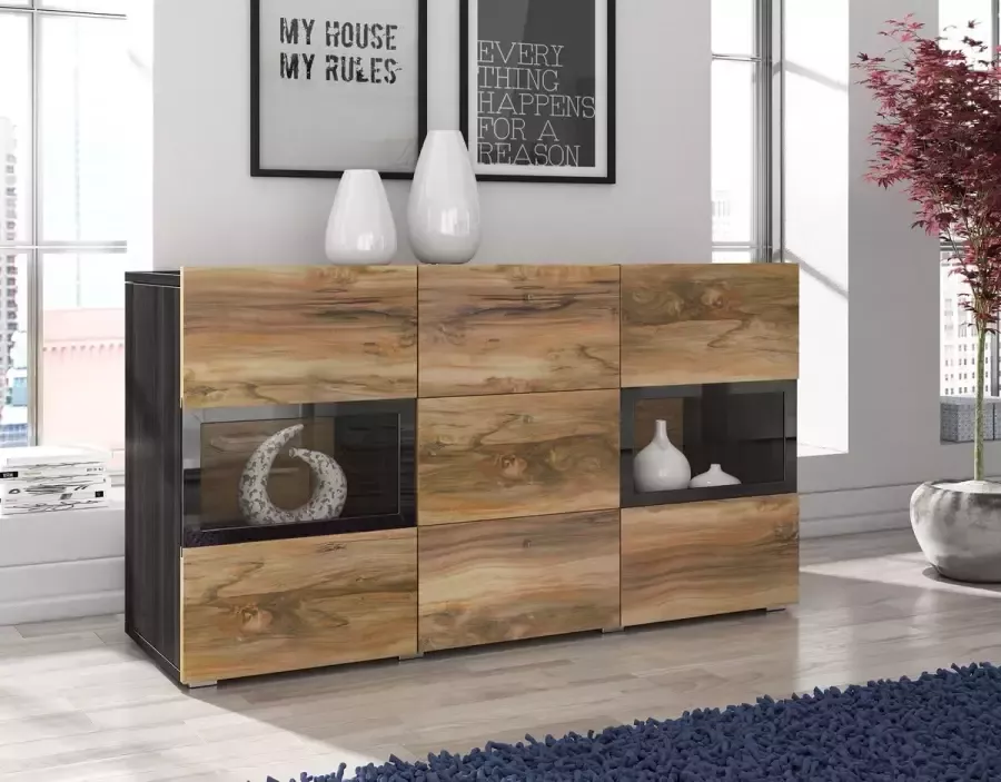 Trendmeubel Dressoir Bristol Eiken Donker eiken 132 cm