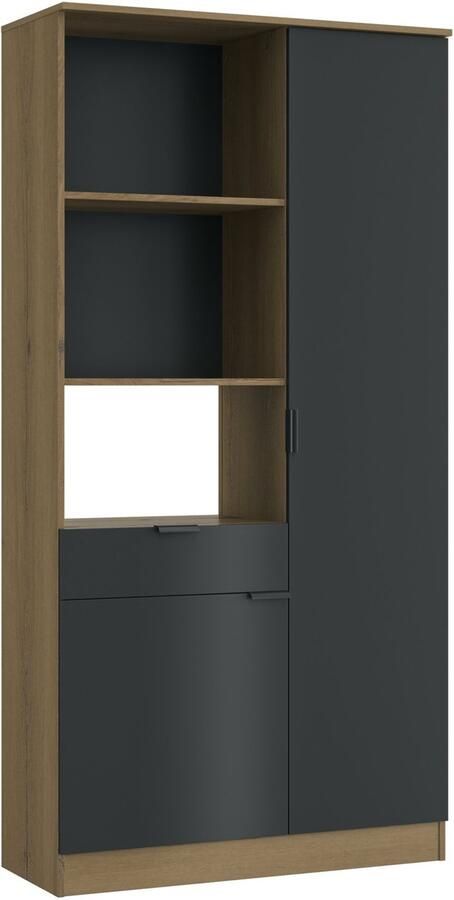 Trendmeubel Buffetkast Leonardo 1 Lade 2 deuren Helvezia Eiken Antraciet 200 CM