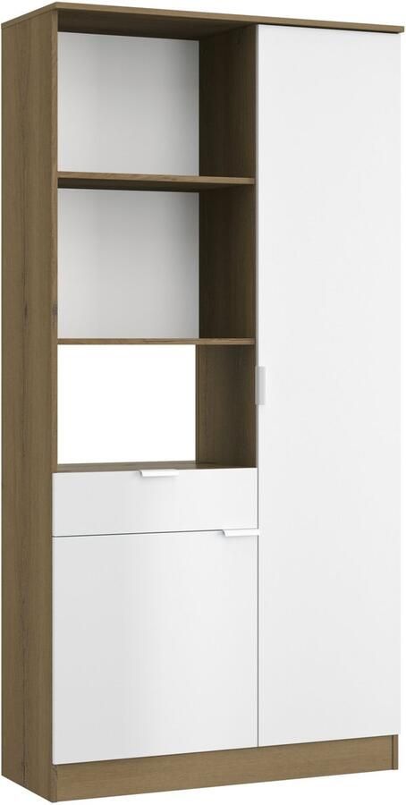 Trendmeubel Buffetkast Leonardo 1 Lade 2 deuren Helvezia Eiken Wit 200 CM