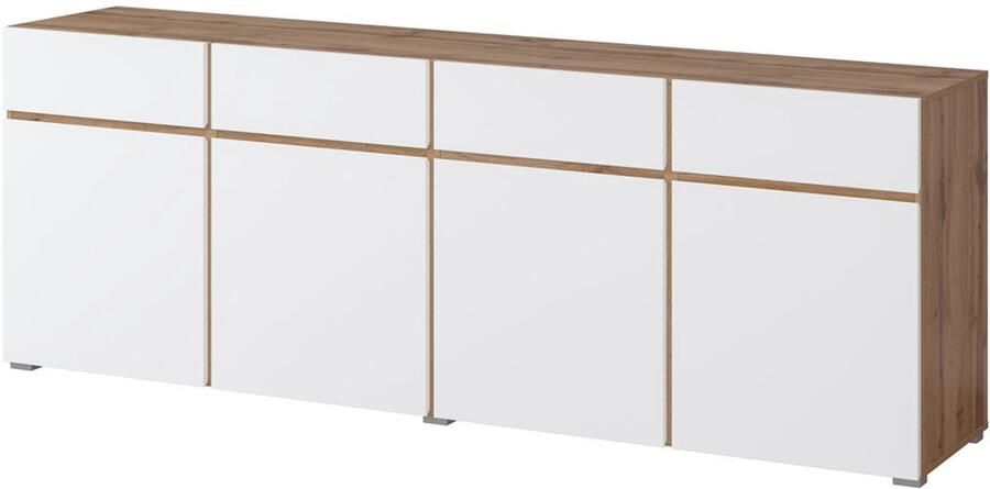 Trendmeubel Dressoir Cain Wit eiken 225 cm