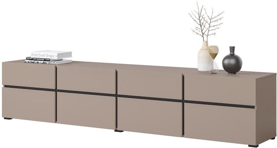 Trendmeubel TV-Meubel Cain Beige Zwart 225cm