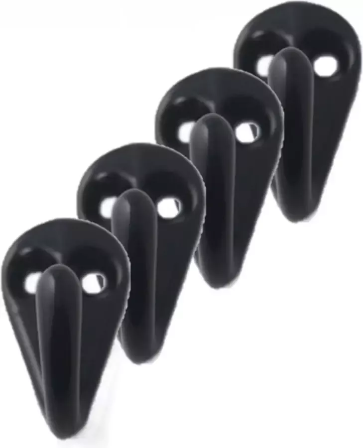 Trendo 10x Luxe kapstokhaken jashaken zwart met enkele haak 3 6 x 1 9 cm aluminium kapstokhaakjes garderobe haakjes