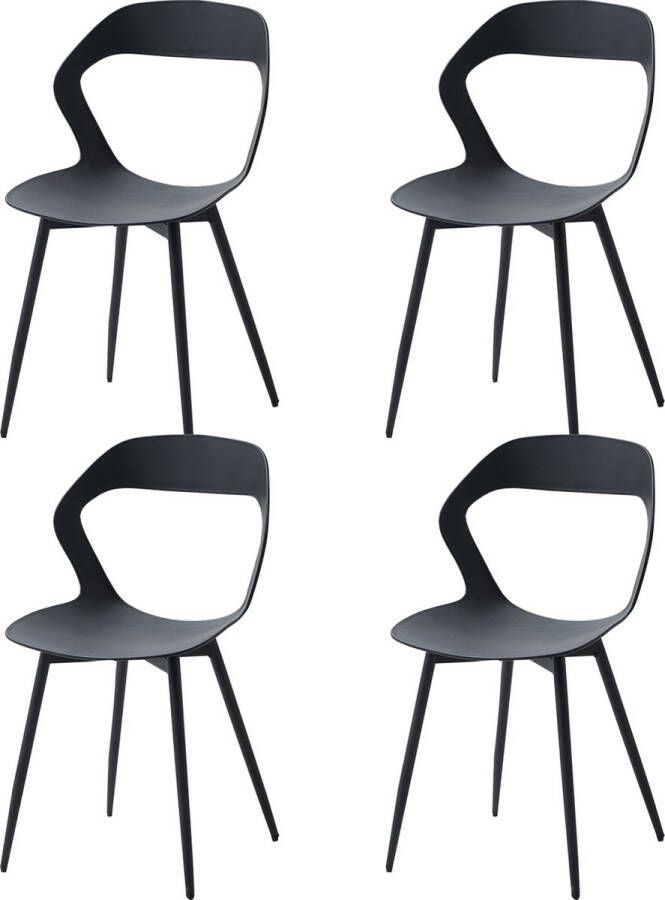 Trendopolis Scandinavische Stijl Eetkamerstoelen Set van 4 Hedendaagse Comfortstoelen Duurzaam Kunststof Eenvoudige Montage