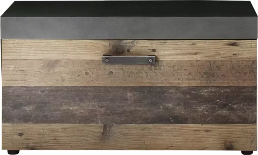 Trendteam -Bankje-met-opbergruimte-Indy-oud-hout-en-Matera-grijs - Foto 2