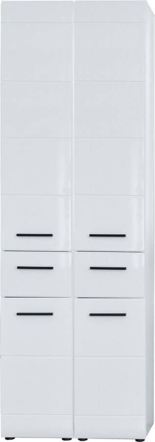 Trendteam smart living Badkamer hoge kast Skin 60 x 182 x 31 cm in wit hoogglans met veel opbergruimte - Foto 2