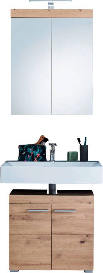 Trendteam smart living AmandaMandoBea badkamer met spiegelkast zonder verlichting eiken decor