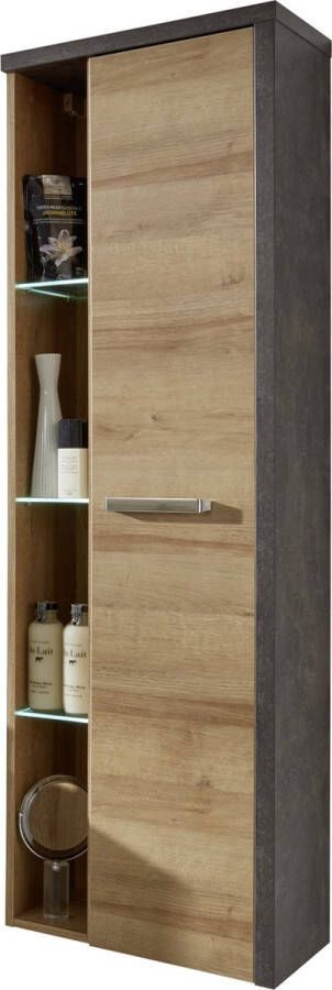 Trendteam smart living Furnline Badkamer ijdelheidskast met veel opbergruimte baai eiken Riviera honing ontslag beton 123 x 39 x 53 cm - Foto 2