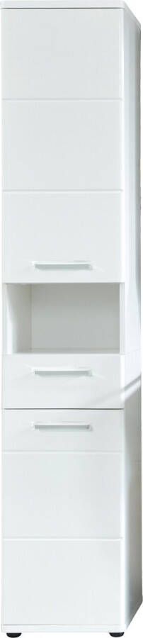 Trendteam smart living Badkamer hoge kast Monte 37 x 189 x 34 cm front: grijs mat corpus: grijs melamine met veel opbergruimte - Foto 3