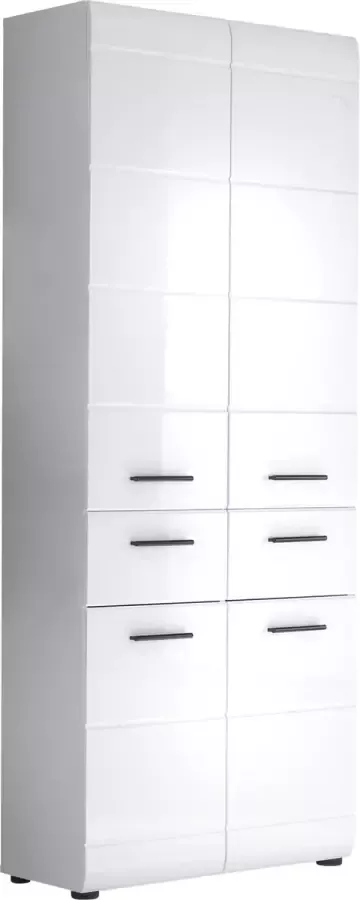 Trendteam smart living Badkamer hoge kast Skin 60 x 182 x 31 cm in wit hoogglans met veel opbergruimte - Foto 3